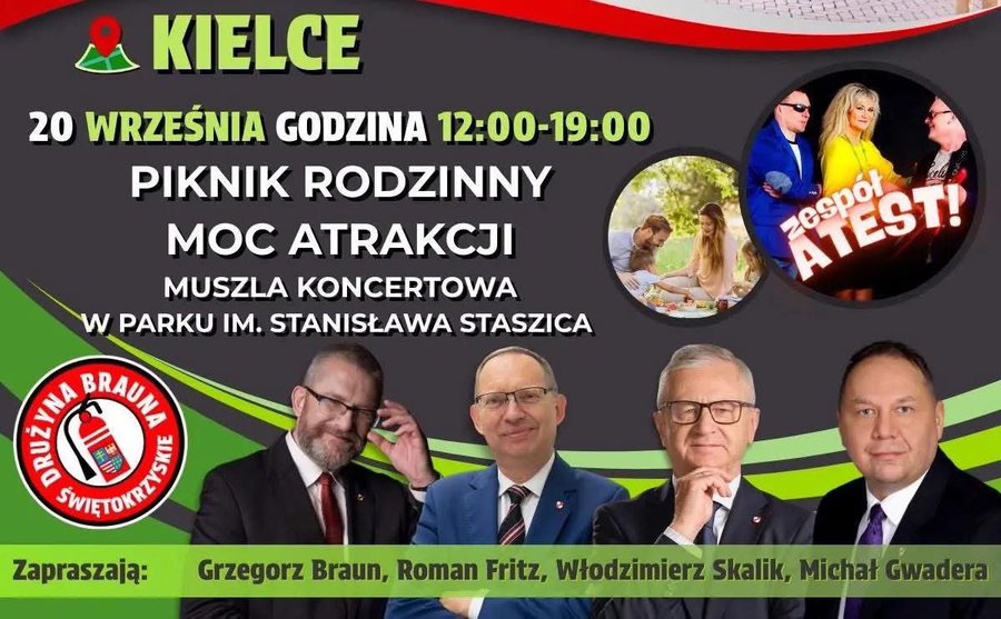 Grzegorz Braun przyjedzie do Kielc. Będą przemówienia, koncert i… podpisywanie gaśnic