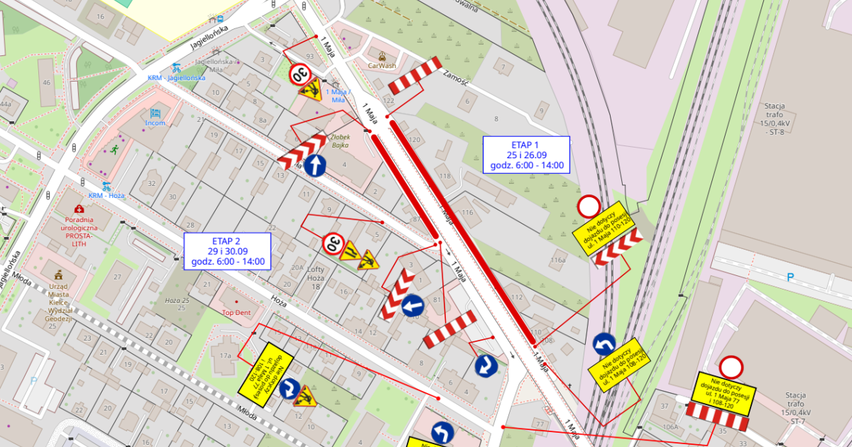 Remont wiaduktu na ul. 1-go Maja – czasowe utrudnienia w ruchu