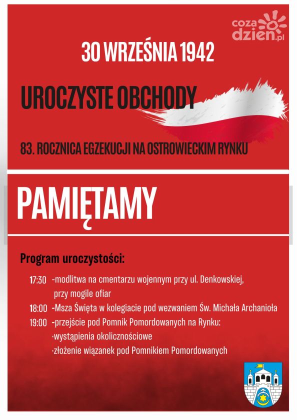 Ostrowiec pamięta o zamordowanych w czasie II wojny światowej mieszkańcach 
