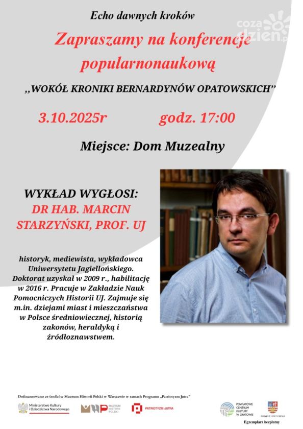 Powiatowe Centrum Kultury w Opatowie zaprasza na konferencję Wokół kroniki Bernardynów Opatowskich