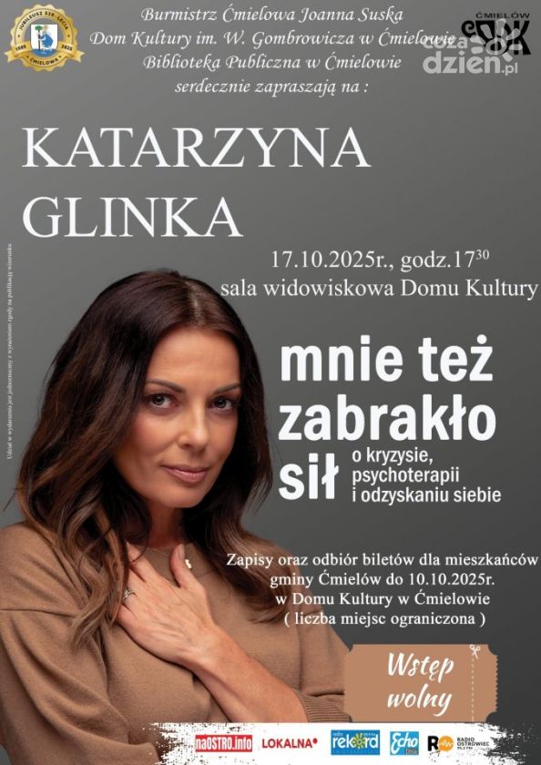 Katarzyna Glinka w Ćmielowie opowie o kryzysie emocjonalnym