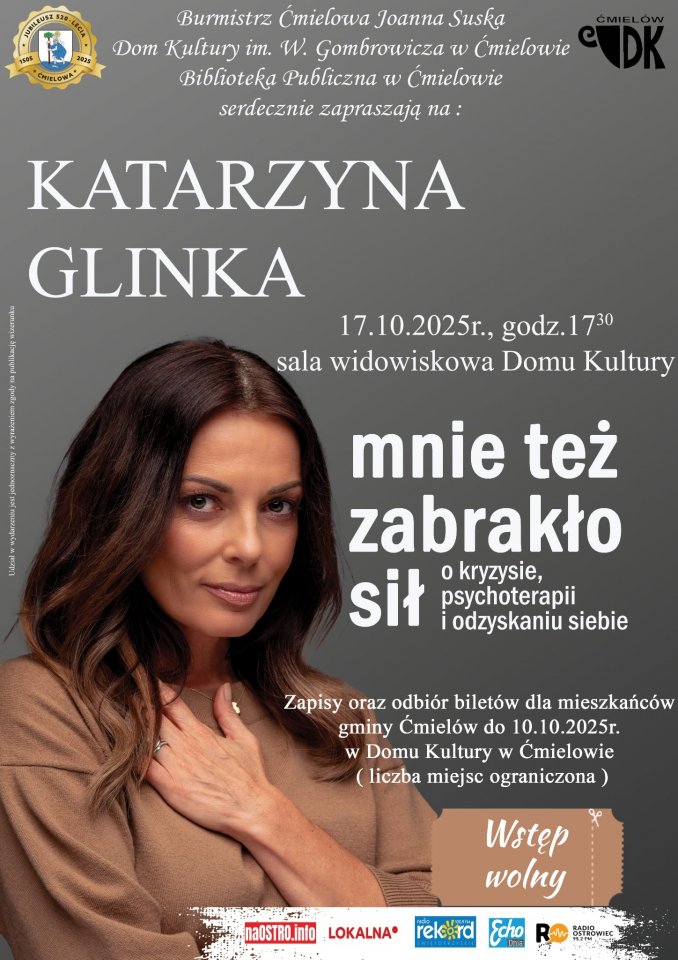 Katarzyna Glinka w Ćmielowie opowie o kryzysie emocjonalnym