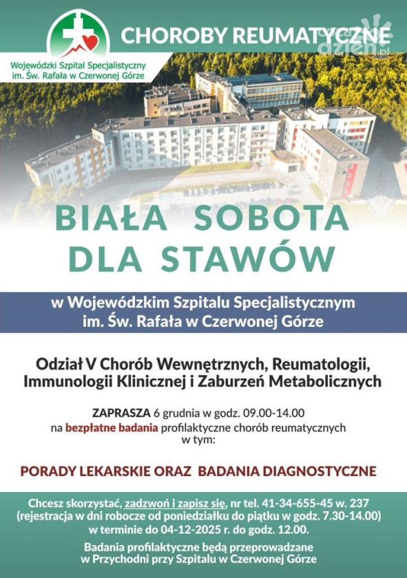 „Biała Sobota dla Stawów” w Czerwonej Górze – bezpłatne badania i konsultacje