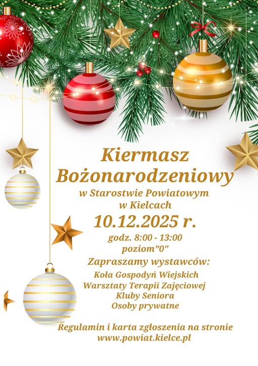 Świąteczny klimat w Starostwie Powiatowym w Kielcach. Ruszyły zgłoszenia na Kiermasz Bożonarodzeniowy