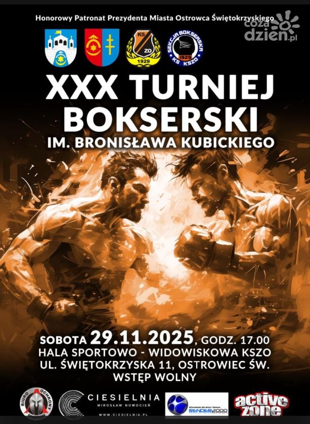 W sobotę jubileuszowy XXX turniej bokserski imienia Bronisława Kubickiego