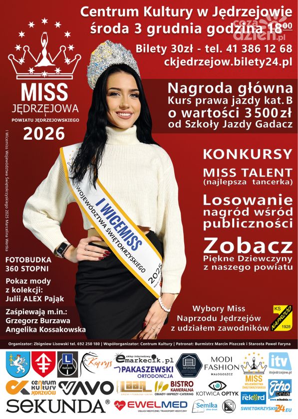 Miss Jędrzejowa i Powiatu Jędrzejowskiego 2026 – wielki finał już 3 grudnia
