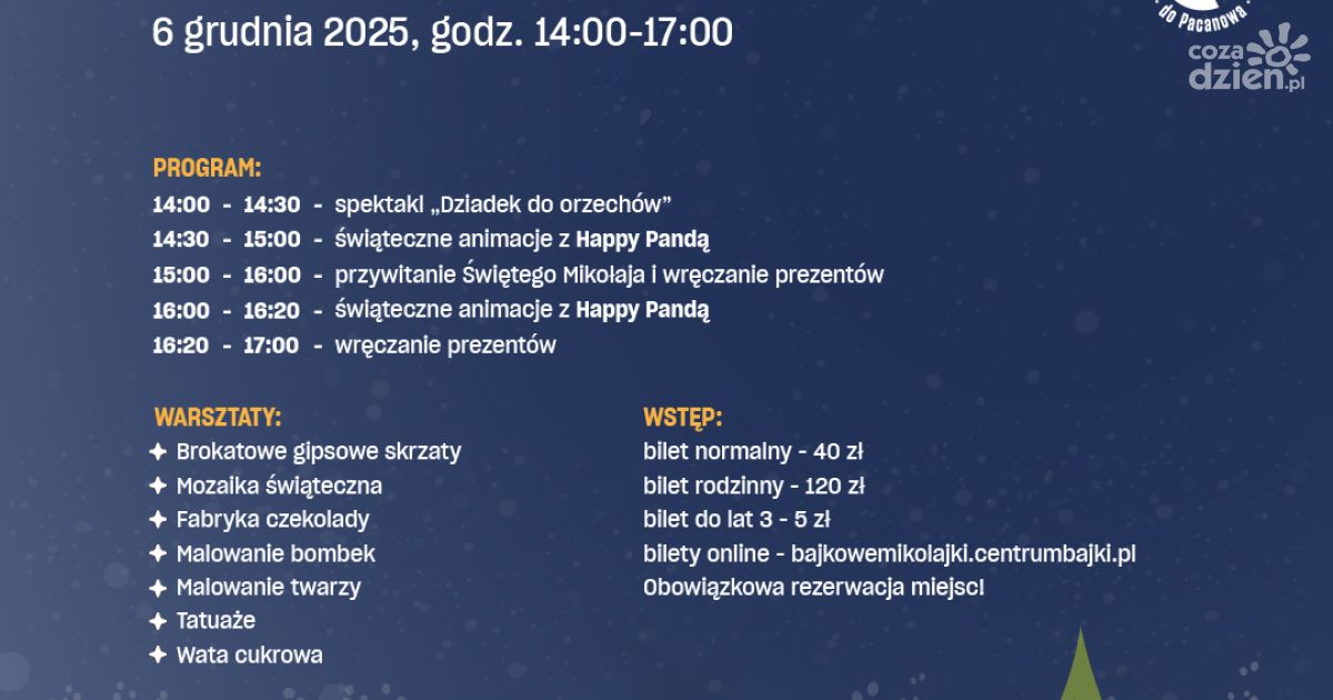 „Bajkowe Mikołajki” w Pacanowie – 6 grudnia moc atrakcji dla całych rodzin