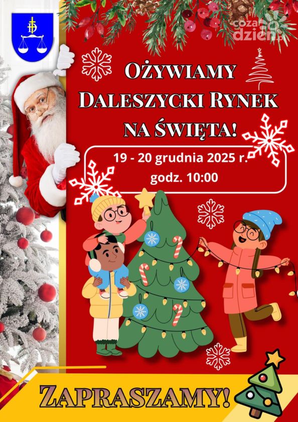 Świąteczny las na daleszyckim rynku – zapraszamy na wspólne ubieranie choinek!