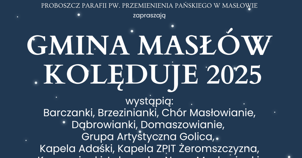 Gmina Masłów kolęduje 2025 – wyjątkowy koncert kolęd w Masłowie