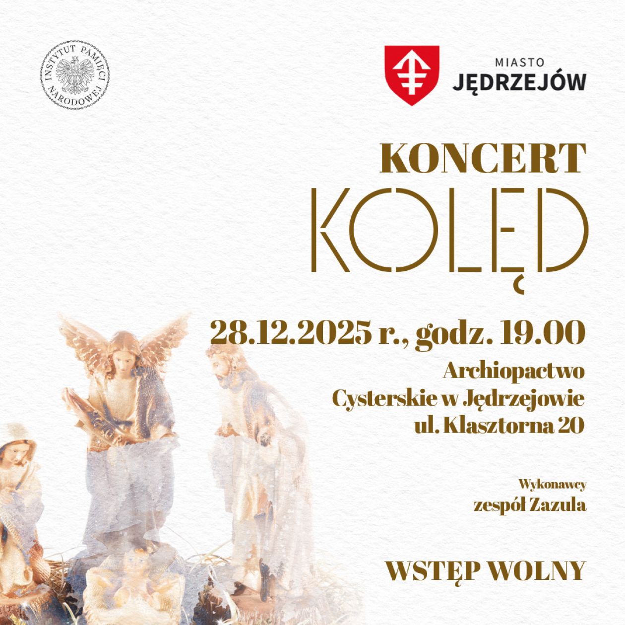 Kolędy, które niosą historię.
Koncert zespołu Zazula w Archiopactwie Cysterskim w Jędrzejowie