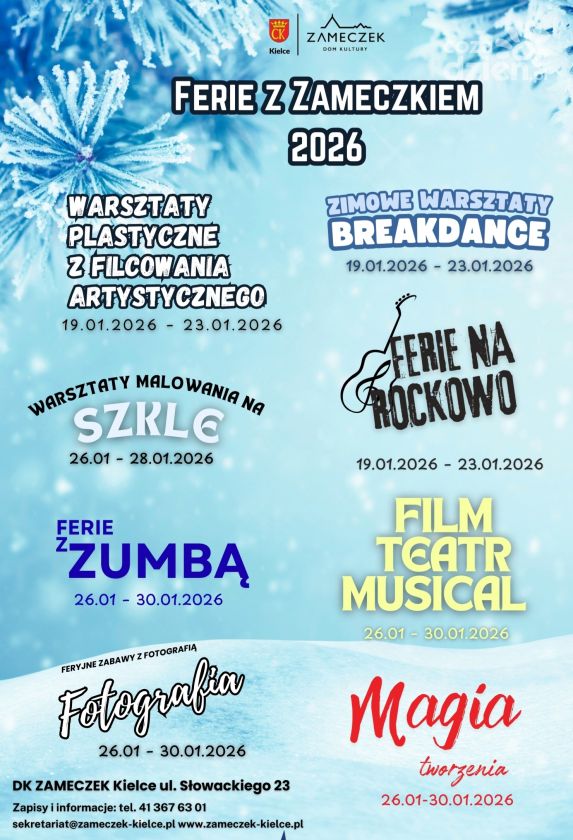 Ferie z Zameczkiem – kreatywne i pełne ruchu zajęcia w Domu Kultury „Zameczek”