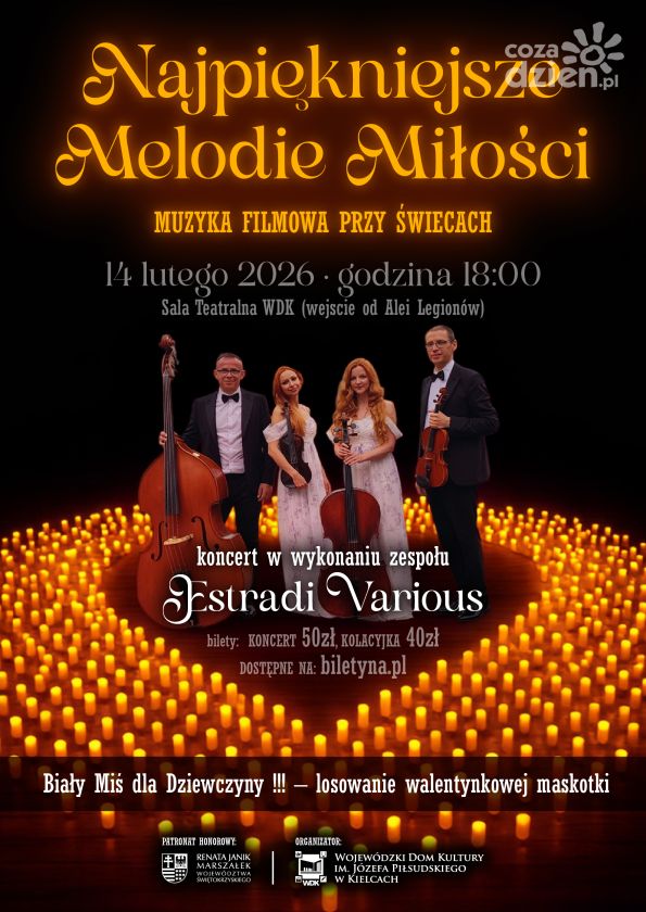 Najpiękniejsze Melodie Miłości – walentynkowy koncert przy świecach w WDK Kielce
