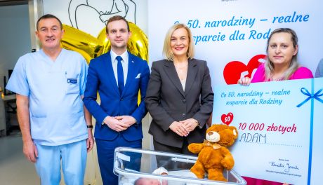 Setne dziecko w 2026 roku urodzone w WSzZ w Kielcach. Rodzice Adasia otrzymali 10 tys. zł wsparcia