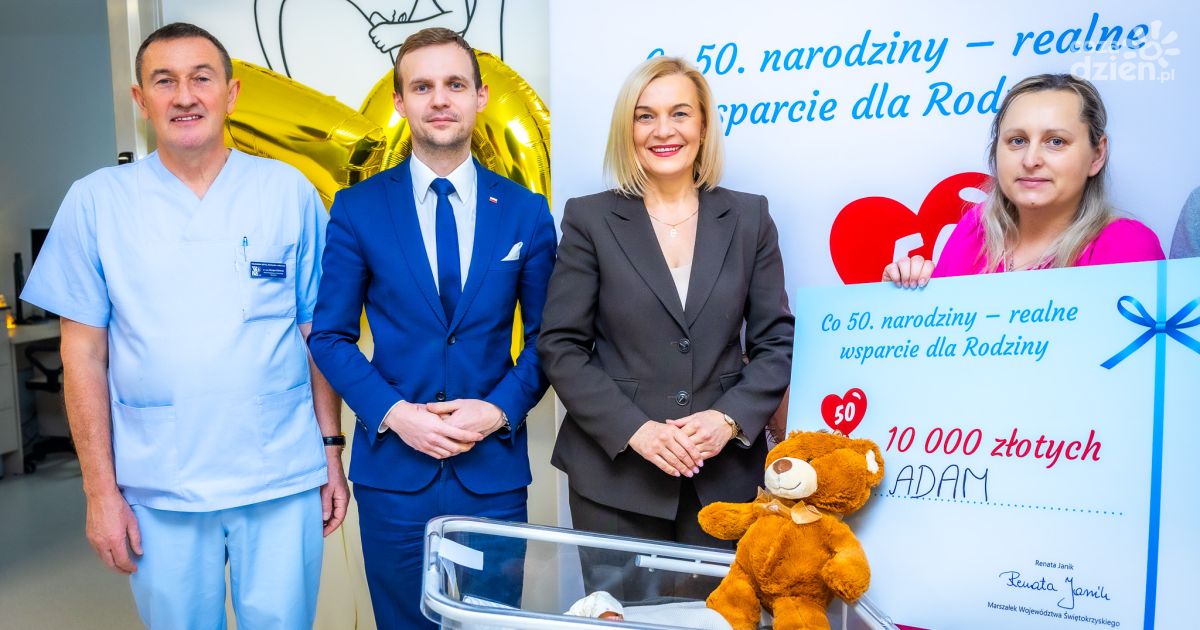 Setne dziecko w 2026 roku urodzone w WSzZ w Kielcach. Rodzice Adasia otrzymali 10 tys. zł wsparcia