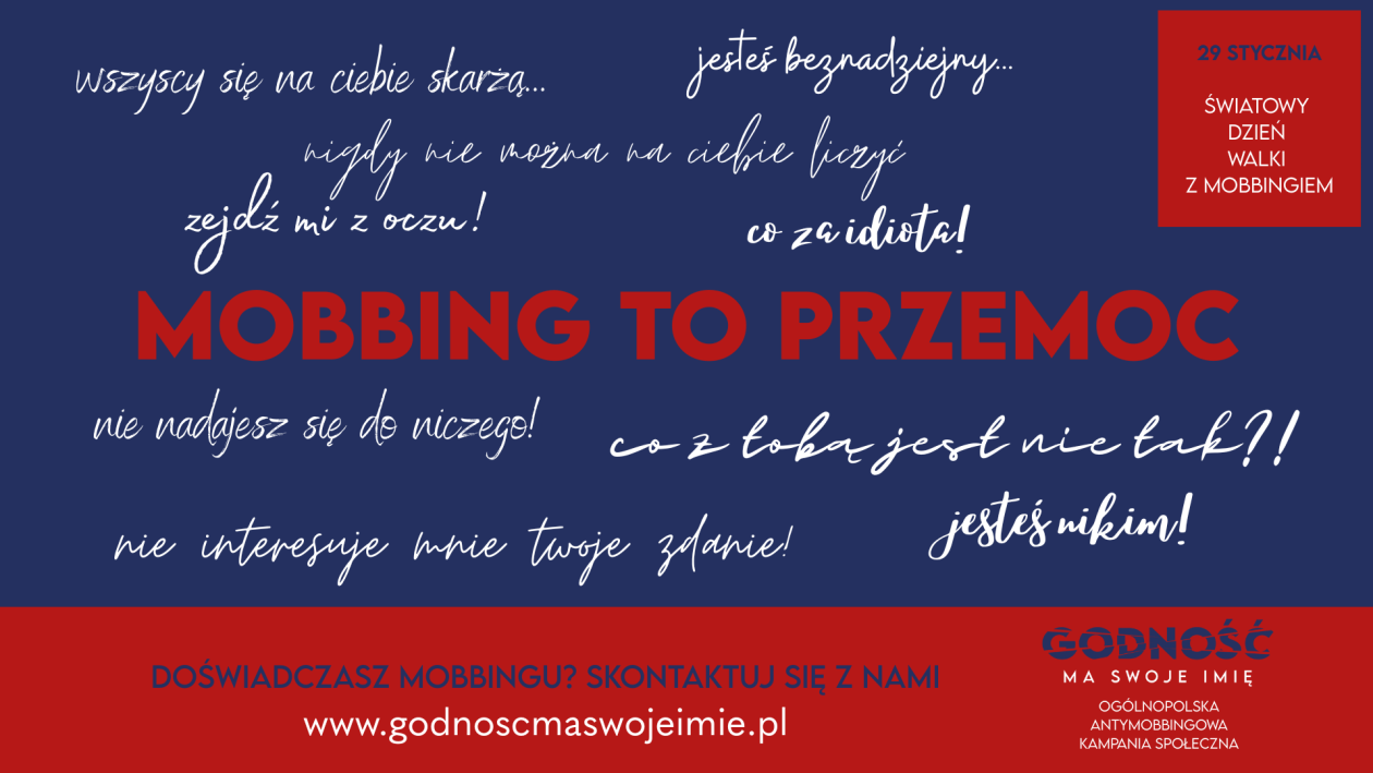 Rusza 3. ogólnopolska kampania „Godność ma swoje imię”. Mobbing to przemoc