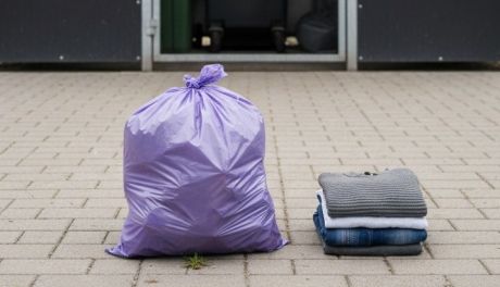 Fioletowe worki na tekstylia zostają w Kielcach