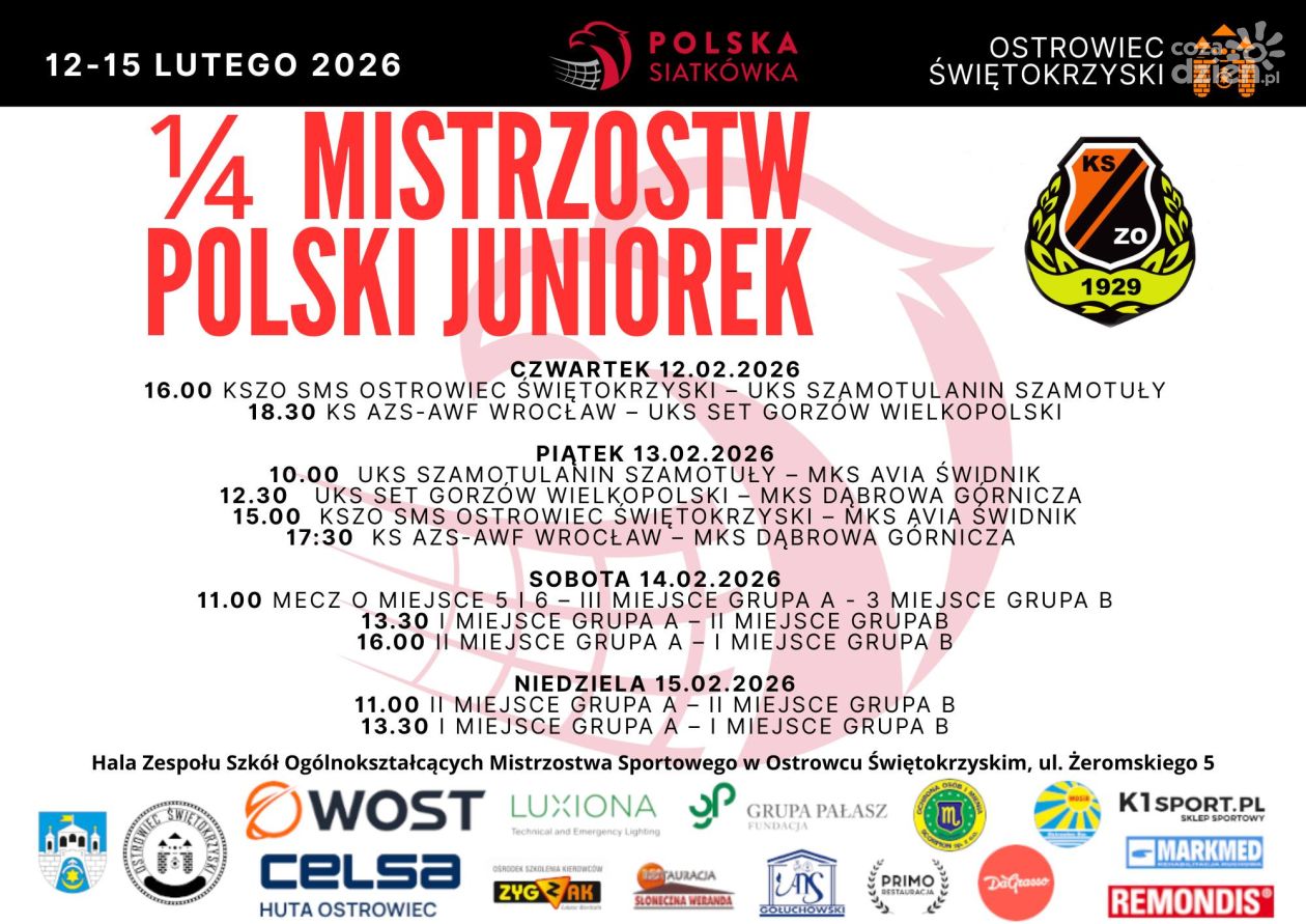W Ostrowcu trwa ćwierćfinałowy turniej Mistrzostw Polski juniorek w siatkówce