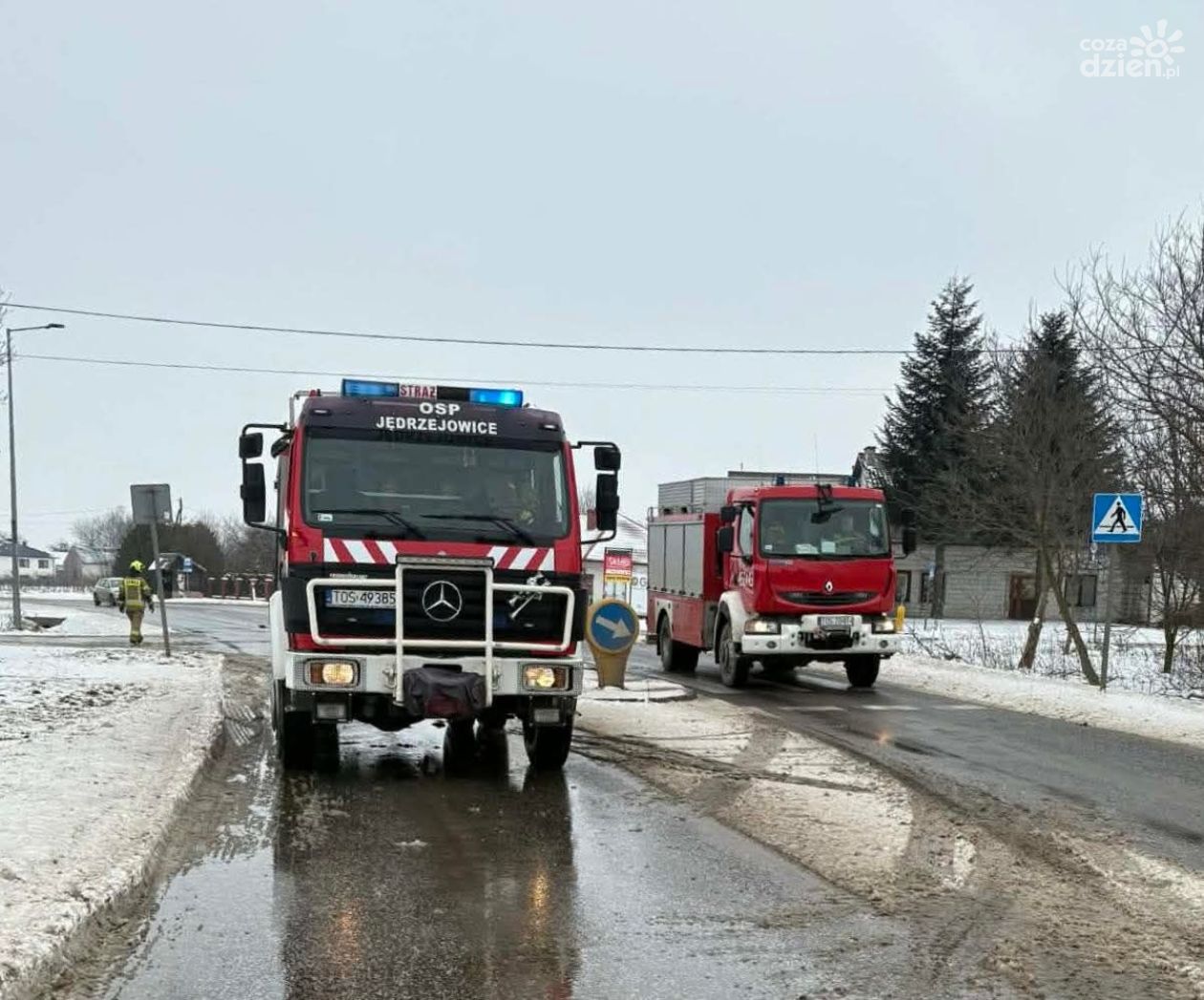 Zablokowana droga w Kosowicach