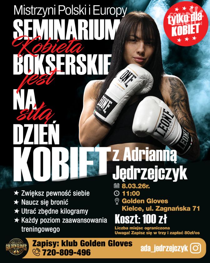 Seminarium bokserskie dla kobiet z Adrianną Jędrzejczyk już 8 marca w Kielcach