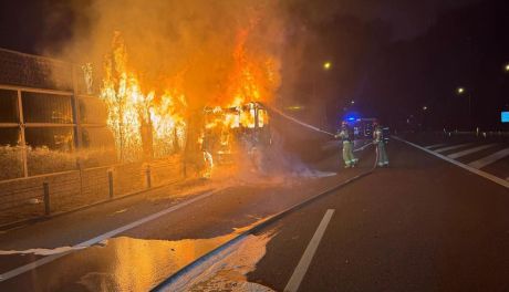 Pożar ciężarówki na S7 w Tokarni. Droga w kierunku Warszawy była zablokowana