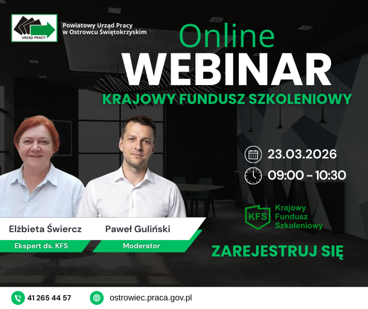 Bezpłatny webinar o Krajowym Funduszu Szkoleniowym. Spotkanie organizuje PUP w Ostrowcu Św.