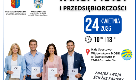 W Ostrowcu Świętokrzyskim odbędą się Targi Pracy i Przedsiębiorczości