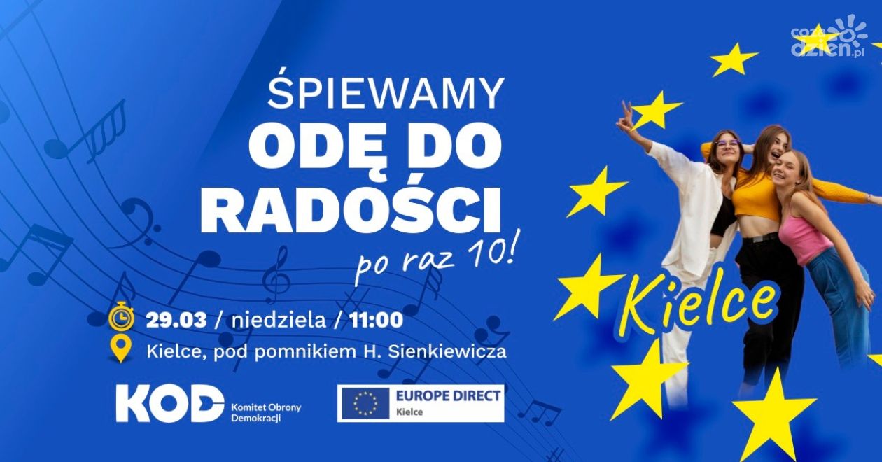 Kielce dla Europy: po raz 10. wspólne śpiewanie „Ody do radości” pod pomnikiem Sienkiewicza