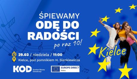 Kielce dla Europy: po raz 10. wspólne śpiewanie „Ody do radości” pod pomnikiem Sienkiewicza