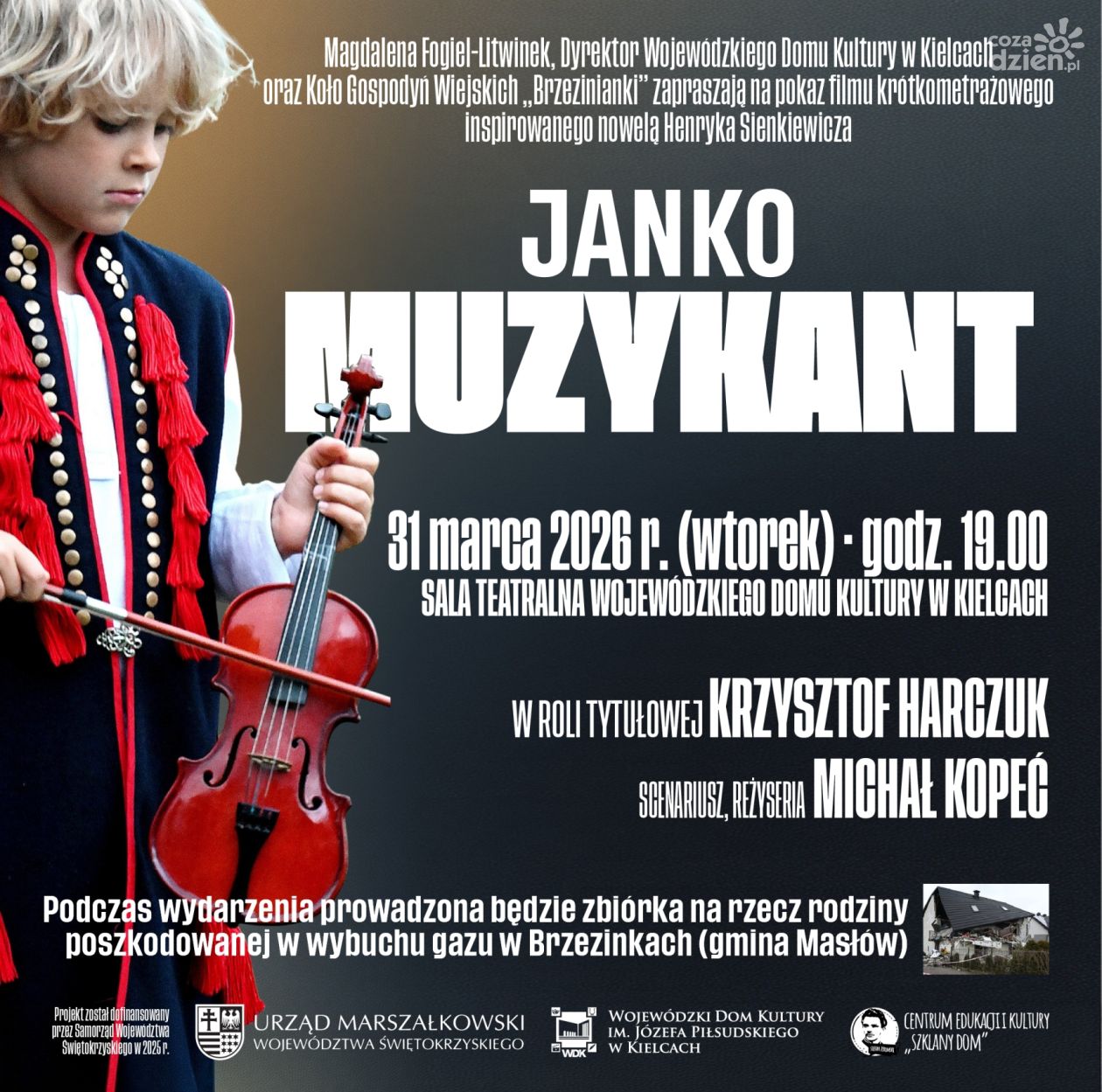 Pokaz „Janka Muzykanta” w Kielcach połączony ze zbiórką dla poszkodowanych w wybuchu gazu