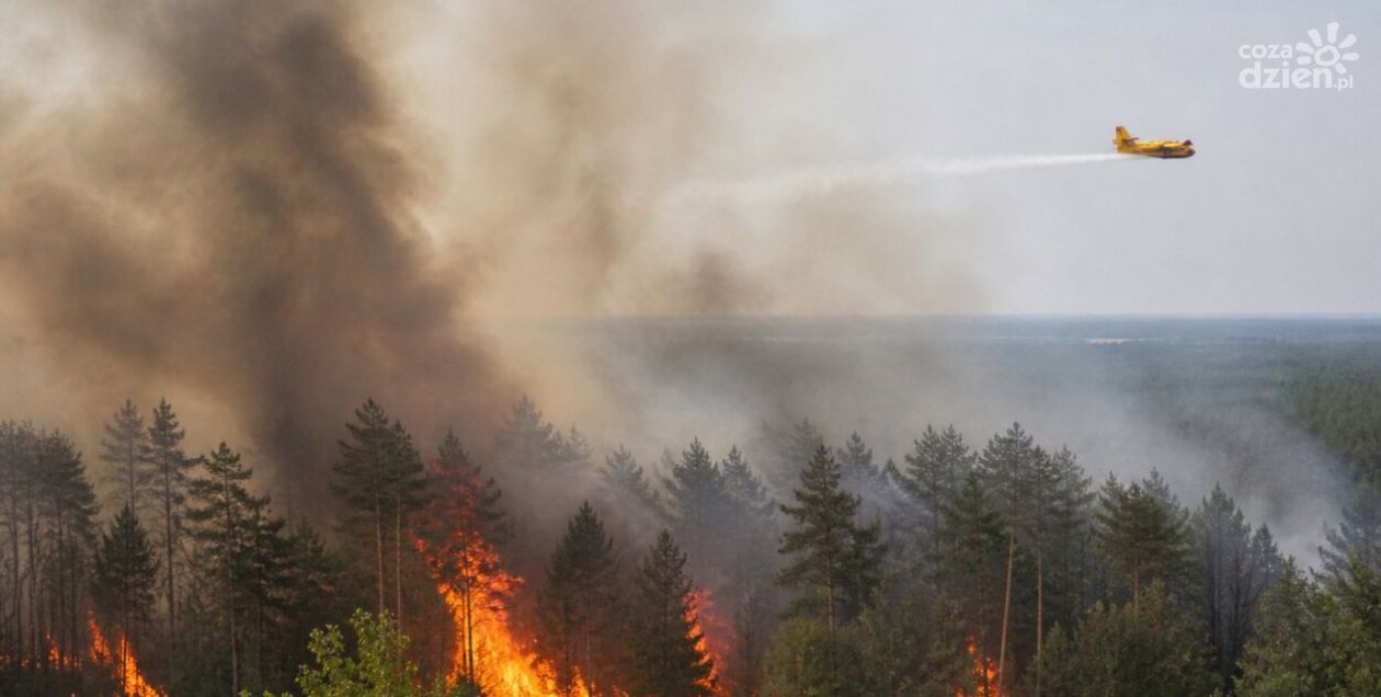 Dwa groźne pożary lasów w powiecie staszowskim. W akcji samoloty gaśnicze
