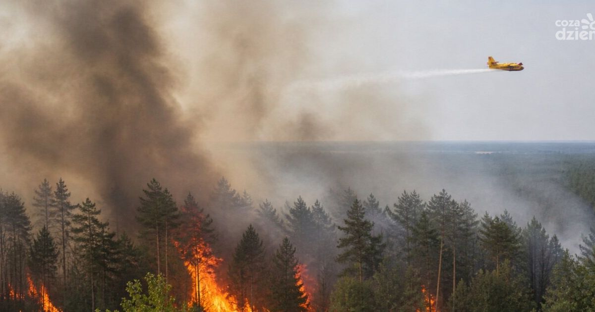 Dwa groźne pożary lasów w powiecie staszowskim. W akcji samoloty gaśnicze