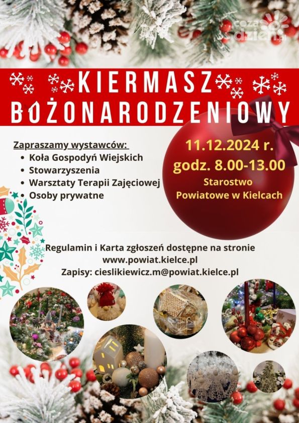Starostwo Powiatowe w Kielcach zaprasza na Kiermasz Bożonarodzeniowy