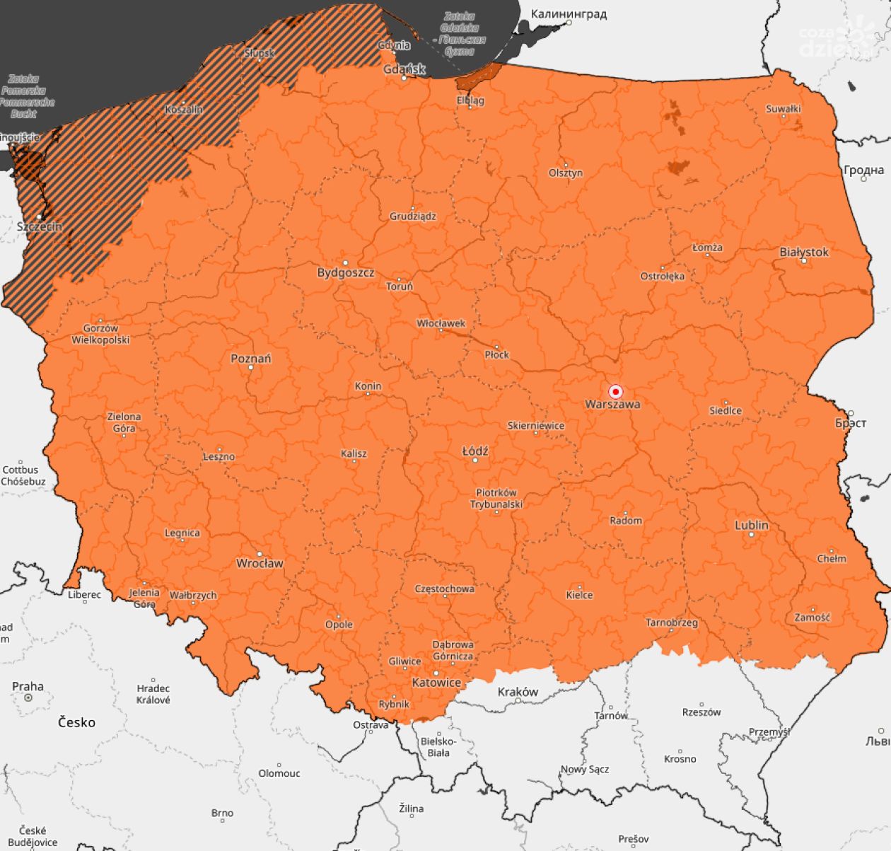 IMGW wydał ostrzeżenie dla województwa świętokrzyskiego