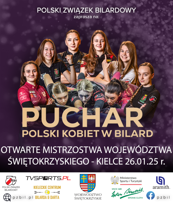 Otwarte Mistrzostwa Województwa Świętokrzyskiego w Bilardzie – Puchar Polski Kobiet – Kielce 2025